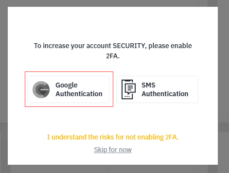 Select Google Authentication